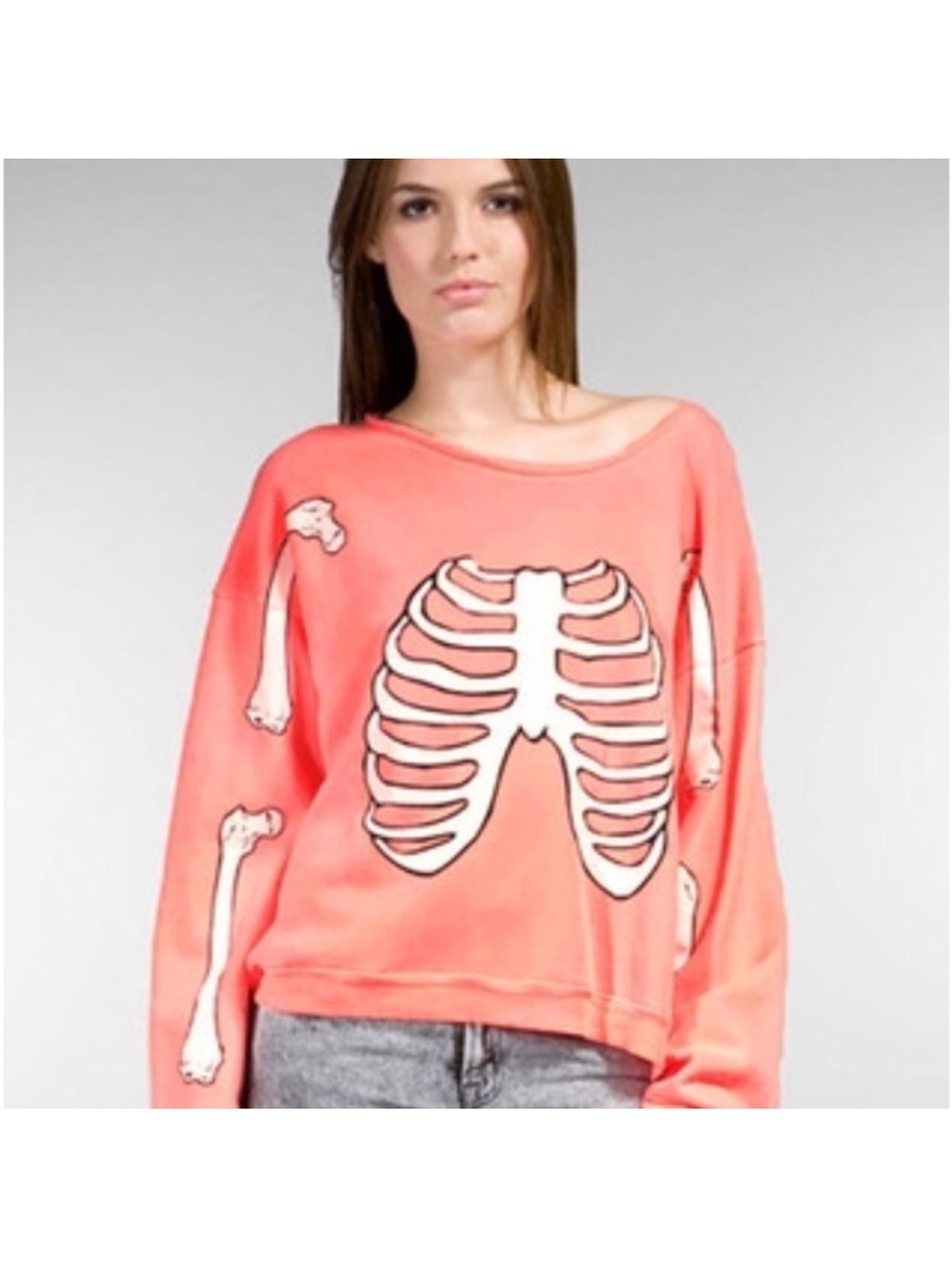 Wildfox Skeleton Pullover Sweatshirt XS
